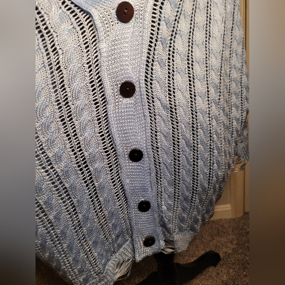 POL Blue Knit Women's Cardigan. Size S (oversized) NWOT - Picture 3 of 5